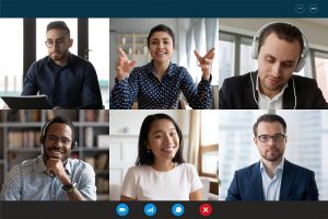 multiethnic people videocall